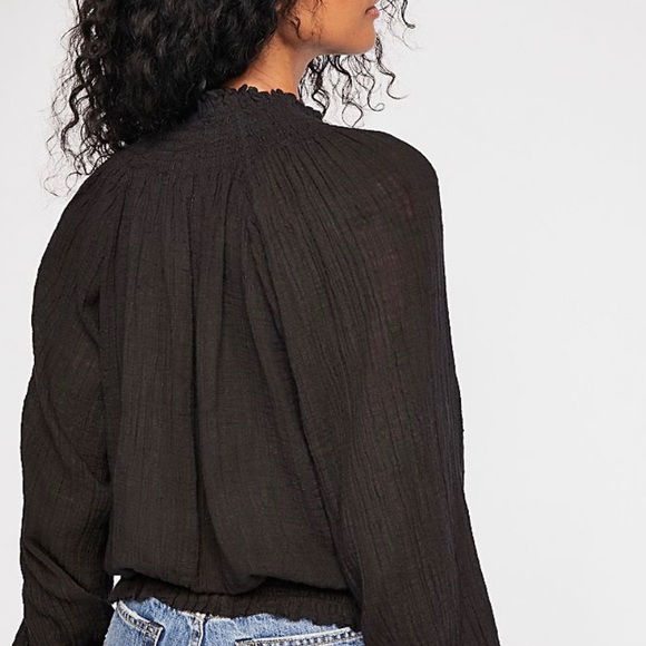 fp one solid smocked top
